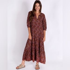 Sage V-Neck Maxi Dress - Coco Floral